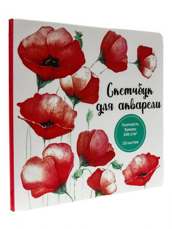 Проф-Пресс 47951-4 Блокнот Проф-пресс Скейтчбук для акварели Маки, 20 листов