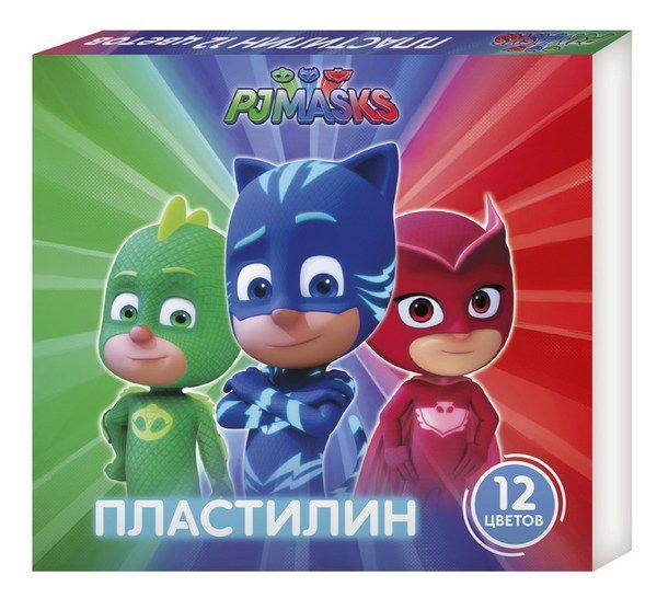 РОСМЭН 34091 Пластилин 12 цветов "Герои в масках"