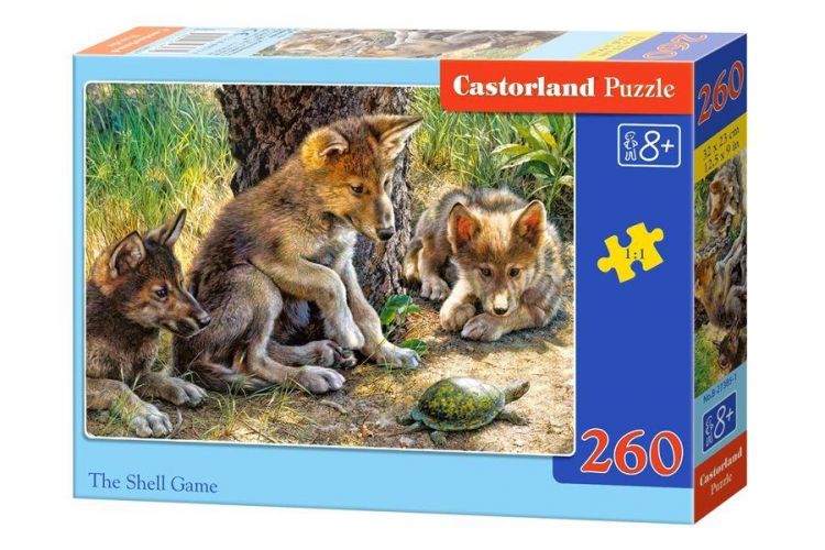 Castorland B-27385 Пазл Волчата с черепахой, 260 деталей