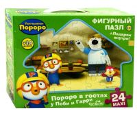 ORIGAMI 02118 Пазл контурный Пороро в гостях у Поби и Гарри, 24 элемента