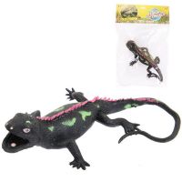 ABtoys (АБтойс) PT-01723 Фигурка Abtoys Юный натуралист Рептилии Ящерица (черная, с зелеными пятнами и шипами на спине), термопластичная резина
