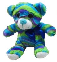 ABtoys M0057 Мягкая игрушка Медведь мультиколор, голубой, 15 см