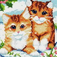 Белоснежка 370-ST-S Мозаика алмазная на раме Рыжие котята 20*20 см