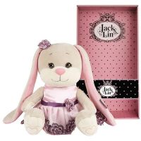 Maxitoys JL-022003-25 Jack&Lin Мягкая игрушка Зайка Лин в вечернем розовом платье, 25 см