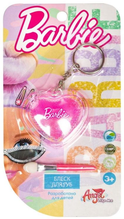 Barbie Barbie01-01 Набор косметики для девочек Barbie Блеск для губ "Сердце-брелок"