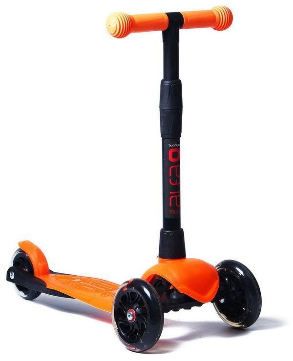 Buggy Boom Alfa 003-0190 Самокат детский трехколесный АЛЬФА, с регулируемой складной ручкой (оранжевый 90)