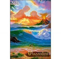 Puzzolini 7700 Пазл Джим Уоррен Закат для влюбленных, 500 элементов