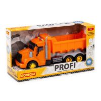 Полесье 86297 Машинка инерционная PROFI Самосвал оранжевый, со светом и звуком (в коробке)