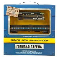 Голубая стрела 2001B Ж/д Голубая стрела,355 см, тепловоз,1 вагон,свет,звук. Элементы питания не входят в комплект