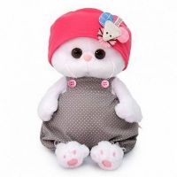 BUDI BASA LB-037 Мягкая игрушка Кошечка Ли-Ли BABY в шапочке с мышкой, 20 см