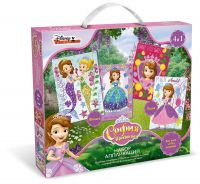 ORIGAMI 03200 Набор аппликаций 4 в1 Disney Sofia™.  "София Прекрасная", песок (2 карт), фольга (2 карт); в коробке