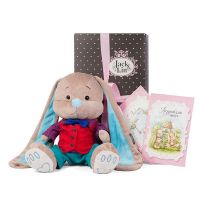 Maxitoys JL-026-25 Jack&Lin Мягкая игрушка Зайчик Жак в красной жилетке, 25 см