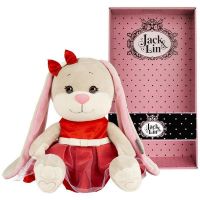Maxitoys JL-022002-25 Jack&Lin Мягкая игрушка Зайка Лин в нарядном красном платье, 25 см