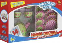 ABtoys PT-00258 Помогаю Маме Набор посуды металлической для чаепития "Помогаю Маме", 14 предметов