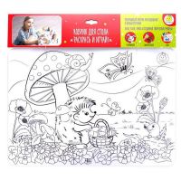 ЯиГрушка 59890 Коврик-раскраска маленький "Ёжик" размер 48х33,5 см