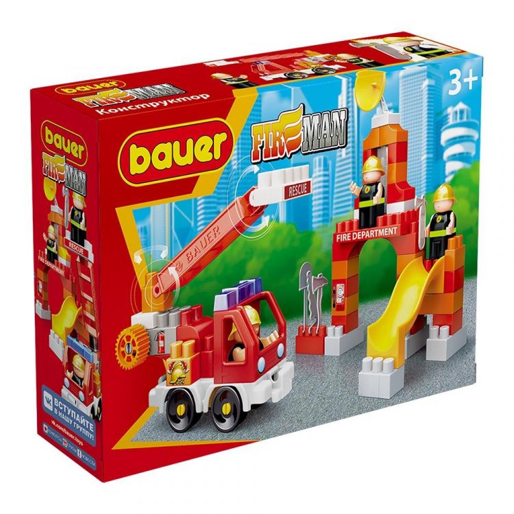 Bauer 740b Конструктор Bauer Fireman пожарная машина и тренировочная площадка