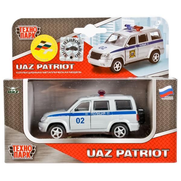Технопарк X600-H09029-R Машина "Технопарк" металлическая, инерционная. "Уаз Патриот" полиция, открываются двери.