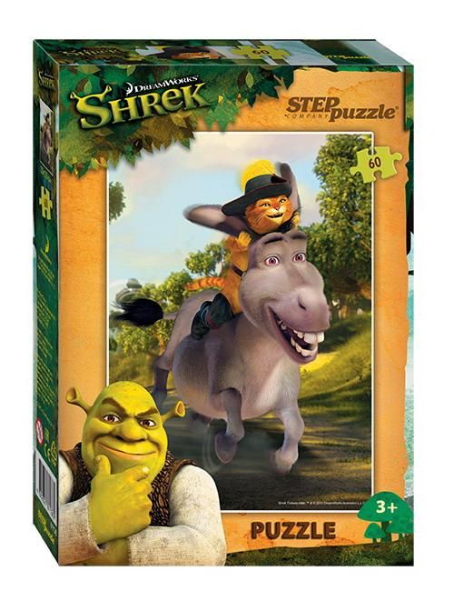 СТЕП ПАЗЛ 81136 Пазл STEP puzzle Кот в сапогах DreamWorks, Мульти 60 элементов