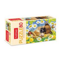 Hatber 80ПЗ5-03412 Пазл Спящий щенок, 80 элементов, 16,5х23 см