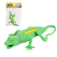 ABtoys (АБтойс) PT-01725 Фигурка Abtoys Юный натуралист Рептилии Ящерица ((ярко-зеленая с шипами на спине и воротнике), термопластичная резина