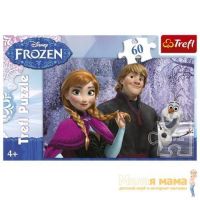 Trefl 17259 Пазл Холодное сердце Анна, Кристоф и Олаф, 60 деталей
