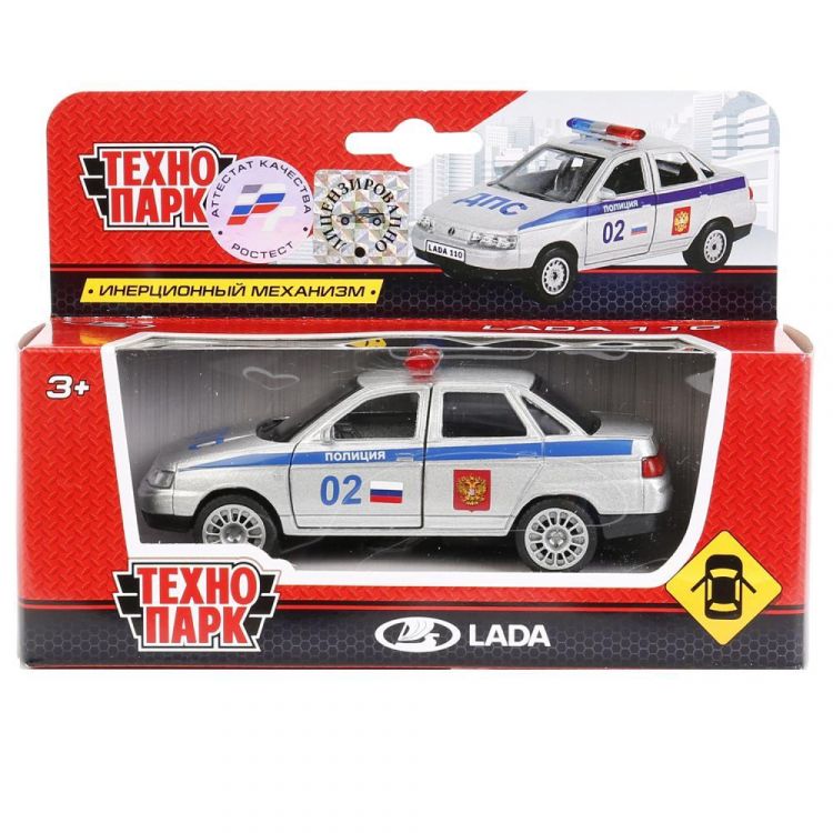Технопарк SB-16-44-P-WB Коллекционная металлическая машина "Lada 110" Полиция