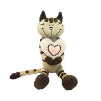 Maxitoys MT-MRT051503-33 Luxury Slim Мягкая игрушка Кот Полосатик с сердцем, 33 см