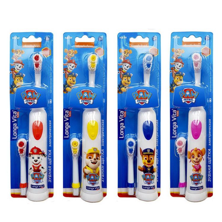 Longa Vita КАВ-3-НТМ Электрическая зубная щетка Longa Vita Paw Patrol детская, ротационная 2 насадки от 3-х лет Longa Vita КАВ-3-НТМ Электрическая зубная щетка Longa Vita Paw Patrol детская, ротационная 2 насадки от 3-х лет
