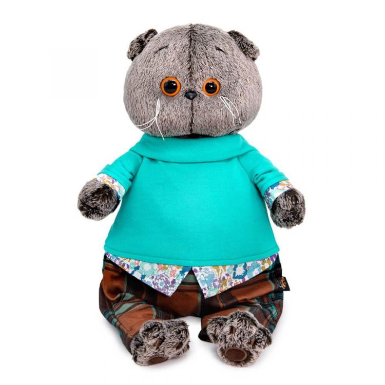 BUDI BASA Ks19-187 Мягкая игрушка BUDI BASA Кот Басик в штанах в клетку 19 см