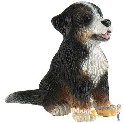 Bullyland 65437 Фигурка Щенок бернской овчарки, 4 см