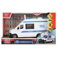 Технопарк NextVAN-22PLPOL-WH Машинка Технопарк Газель Некст Полиция пластик, открываются двери, инерционный ,свет, звук, 22,5см