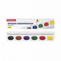 ErichKrause 50585ЕК Краски акварельные ErichKrause Basic медовые 6 цветов (в картонном пенале)