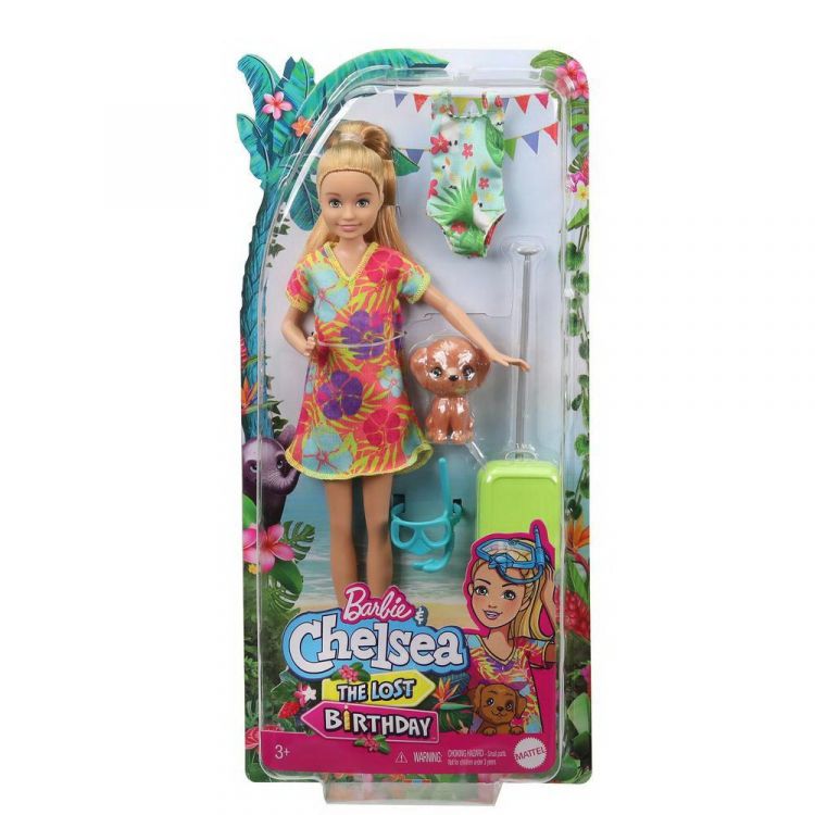 Mattel GRT89 Игровой набор Mattel Barbie Стейси рыжеволосая в платье с питомцем и аксессуарами