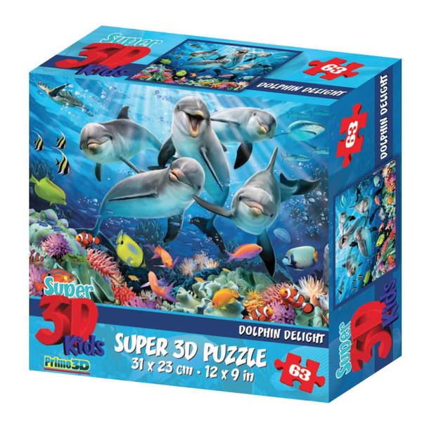 Prime 3D 13522-SBM Пазл 3D 63 Дельфиний восторг