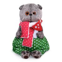 BUDI BASA Ks19-122 Мягкая игрушка Кот Басик с мухомором, 19 см
