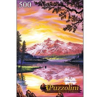 Puzzolini 7695 Пазл Джон Раттенбери Закат над горным озером, 500 элементов