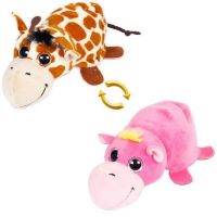 AB toys M5004 Мягкая игрушка Перевертыши Жираф/Бегемотик, 16 см