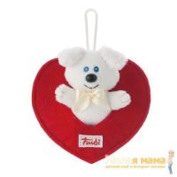 Trudi 29440 Мягкая игрушка Собачка в сердечке, белая, 9 см