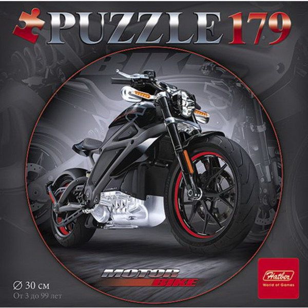Hatber 179ПЗк4-13407 Пазл круглый Black motorbike, 179 элементов