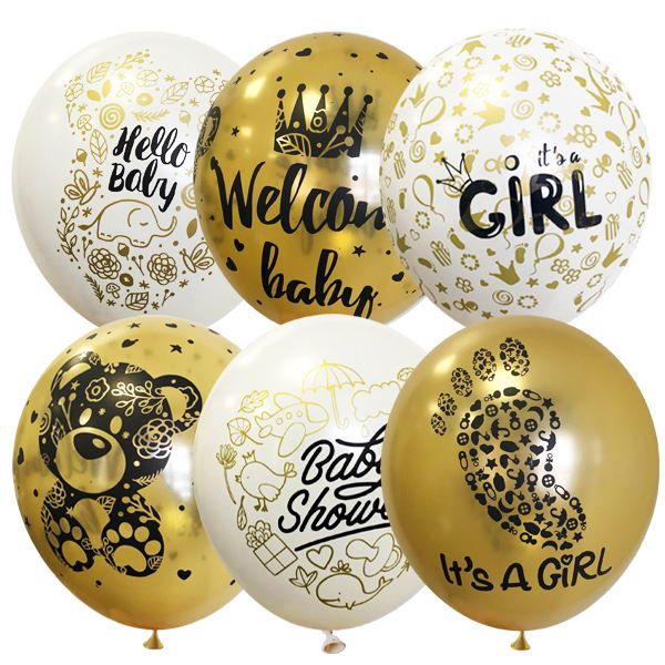 Пати Бум 6076269 Набор шаров ПатиБум Welcome Baby Girl, латекс 12"/30см 25шт