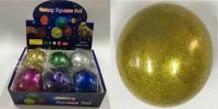 JUNFA H6239A Игрушка-антистресс. Мяч с глиттером, 10 см. 6 шт в ассорт. в дисплее, ЦЕНА ЗА ШТУКУ!