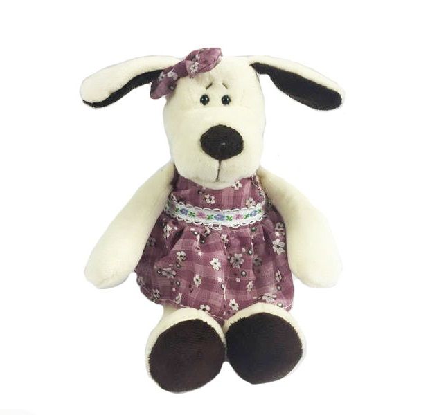 Teddy YSL18674 Мягкая игрушка Собака в платье, 16 см