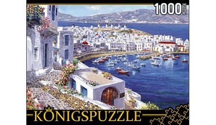 Konigspuzzle АЛК1000-6483 Пазл Яркая набережная и лодки, 1000 элементов