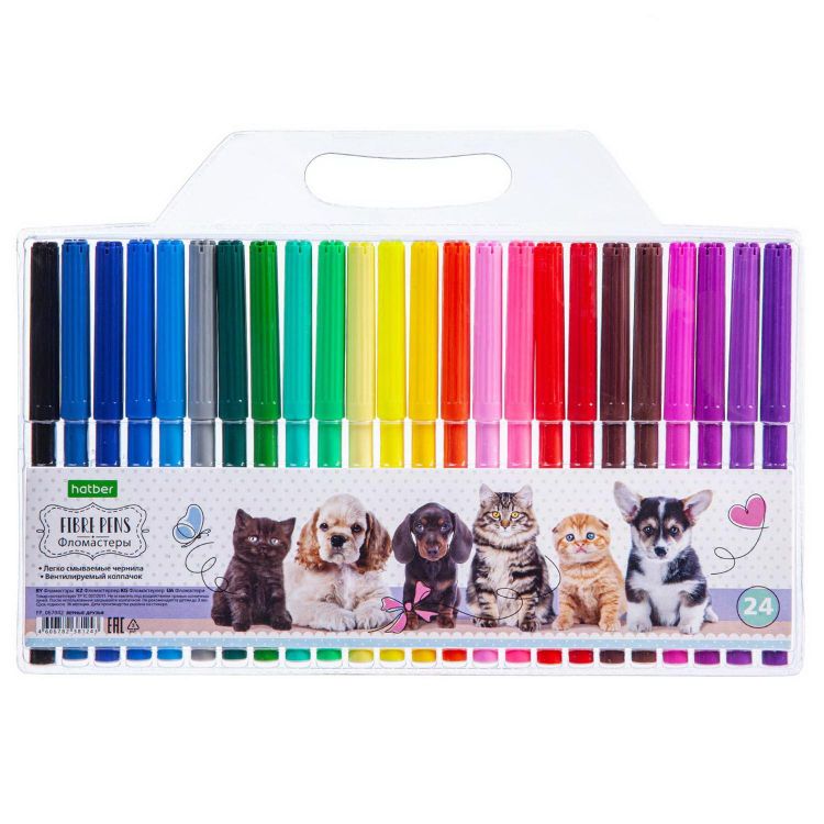 Hatber FP-067042 Фломастеры Hatber ECO Верные друзья 24 цвета