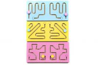Мастер Игрушек IG0388 Развивающая игрушка Мастер Игрушек Лабиринт Полушарные доски Голубая, розовая, желтая, набор 3 штуки