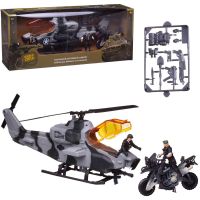 ABtoys (АБтойс) PT-01667 Игровой набор Abtoys Боевая сила Военная техника: вертолет, мотоцикл, 2 фигурки солдат