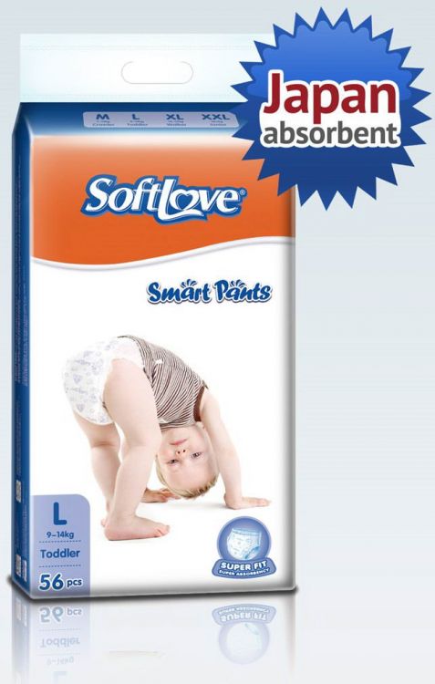 Softlove P00119B-56 Трусики-подгузники Softlove Smart Pants L (9-14 кг) 56шт