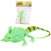 ABtoys (АБтойс) PT-01728 Фигурка Abtoys Юный натуралист Рептилии Хамелеон (ярко-зеленый с полосатым хвостом), термопластичная резина