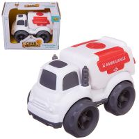 Junfa C-00398 Машинка ABtoys Спецтехника Скорая помощь, фрикционная, 10х7х8см
