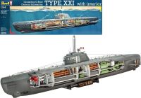 Revell 05078 Подводная лодка U-Boot Typ XXI с внутренней отделкой, немецкая